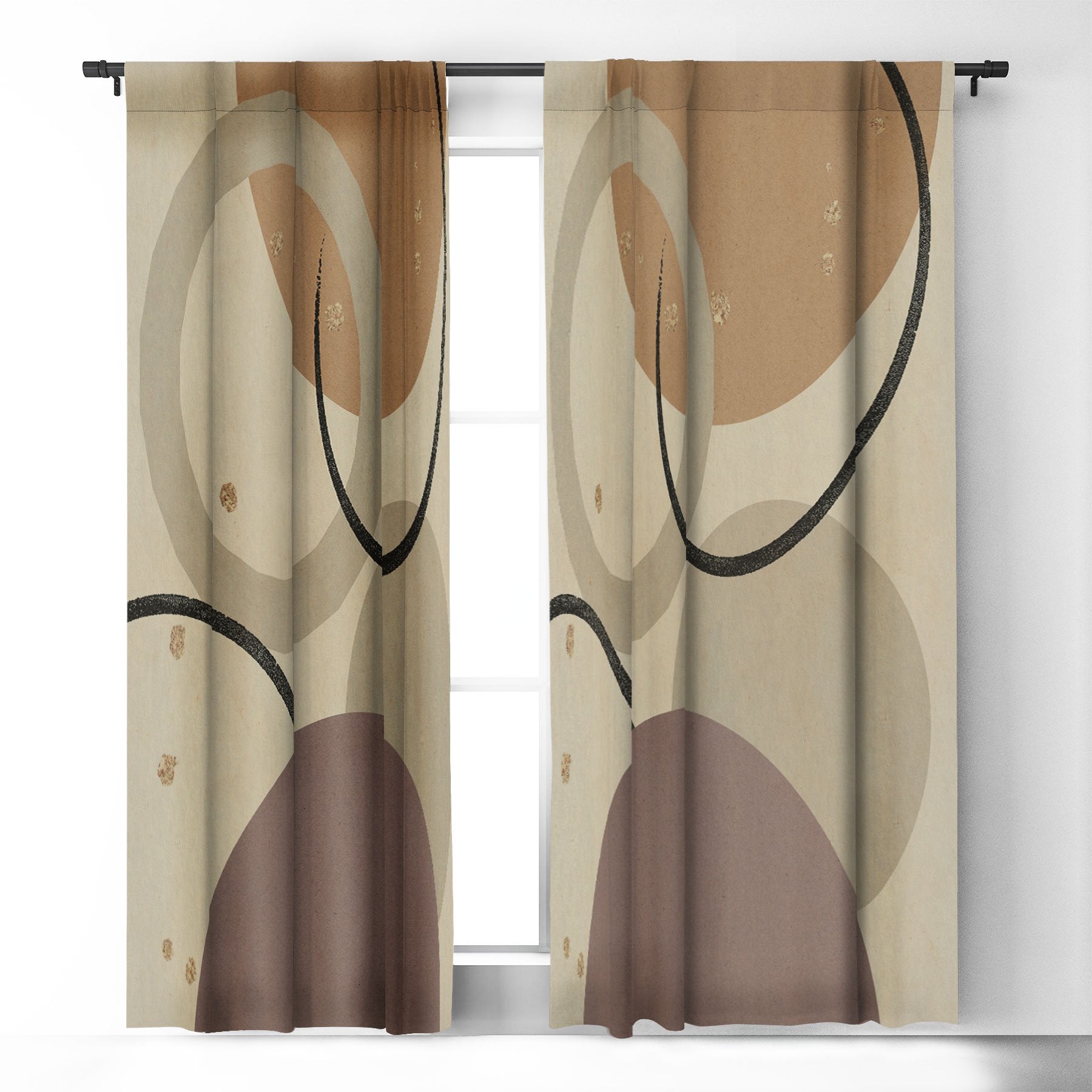 Sheila Wenzel Ganny Neutral Color Abstract Window Treatment - Decor Addict, LLC