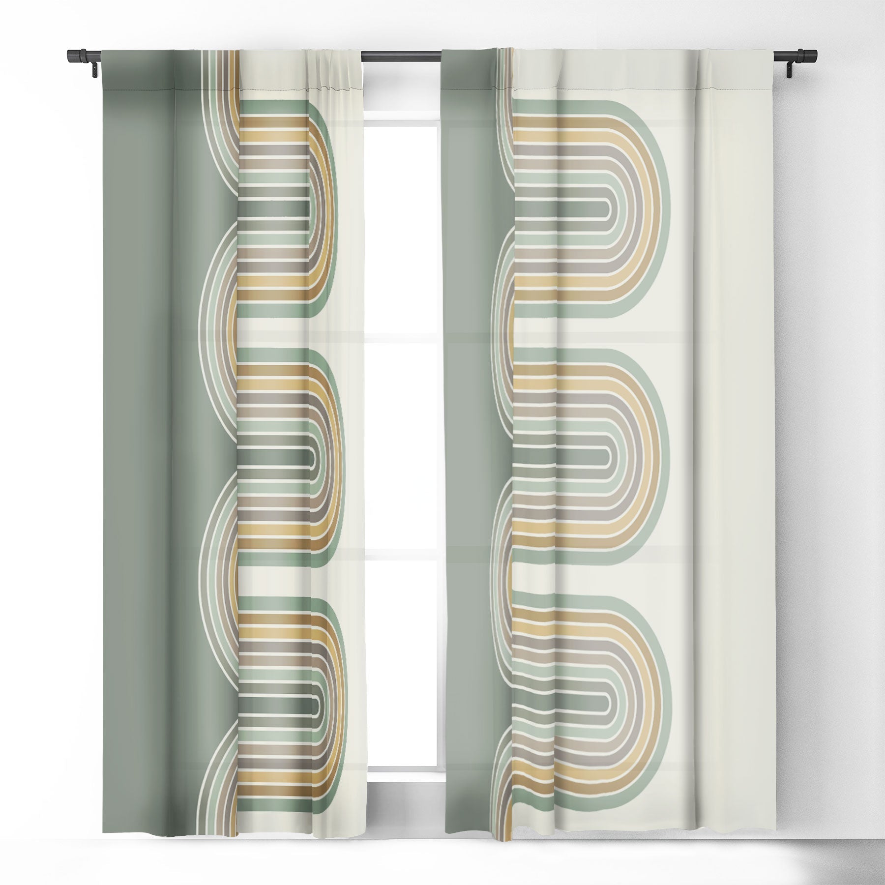 Sheila Wenzel Ganny Trippy Sage Wave Window Treatment Collection - Decor Addict, LLC