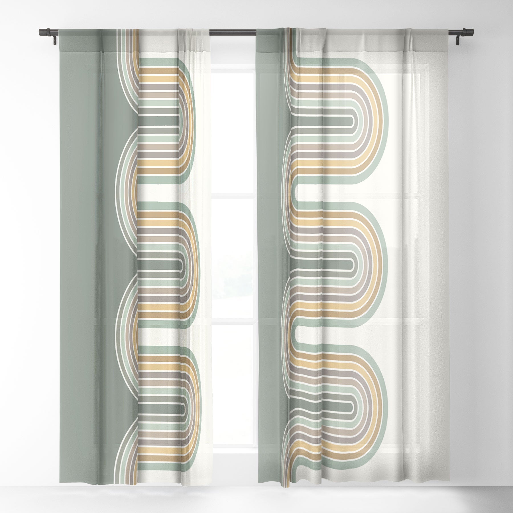 Sheila Wenzel Ganny Trippy Sage Wave Window Treatment Collection - Decor Addict, LLC