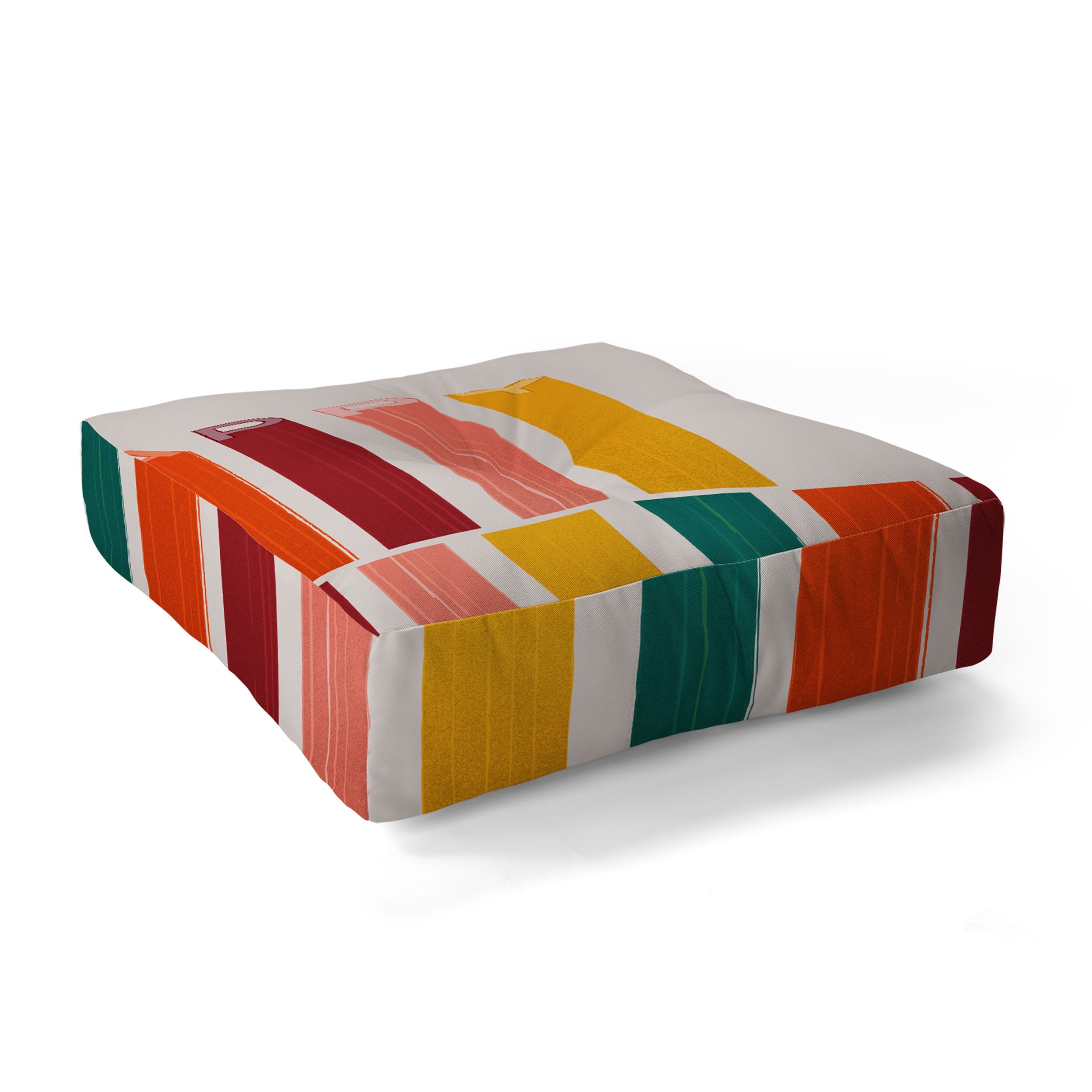Showmemars Happy Letters In Retro Colors Floor Pillow Collection - Decor Addict, LLC