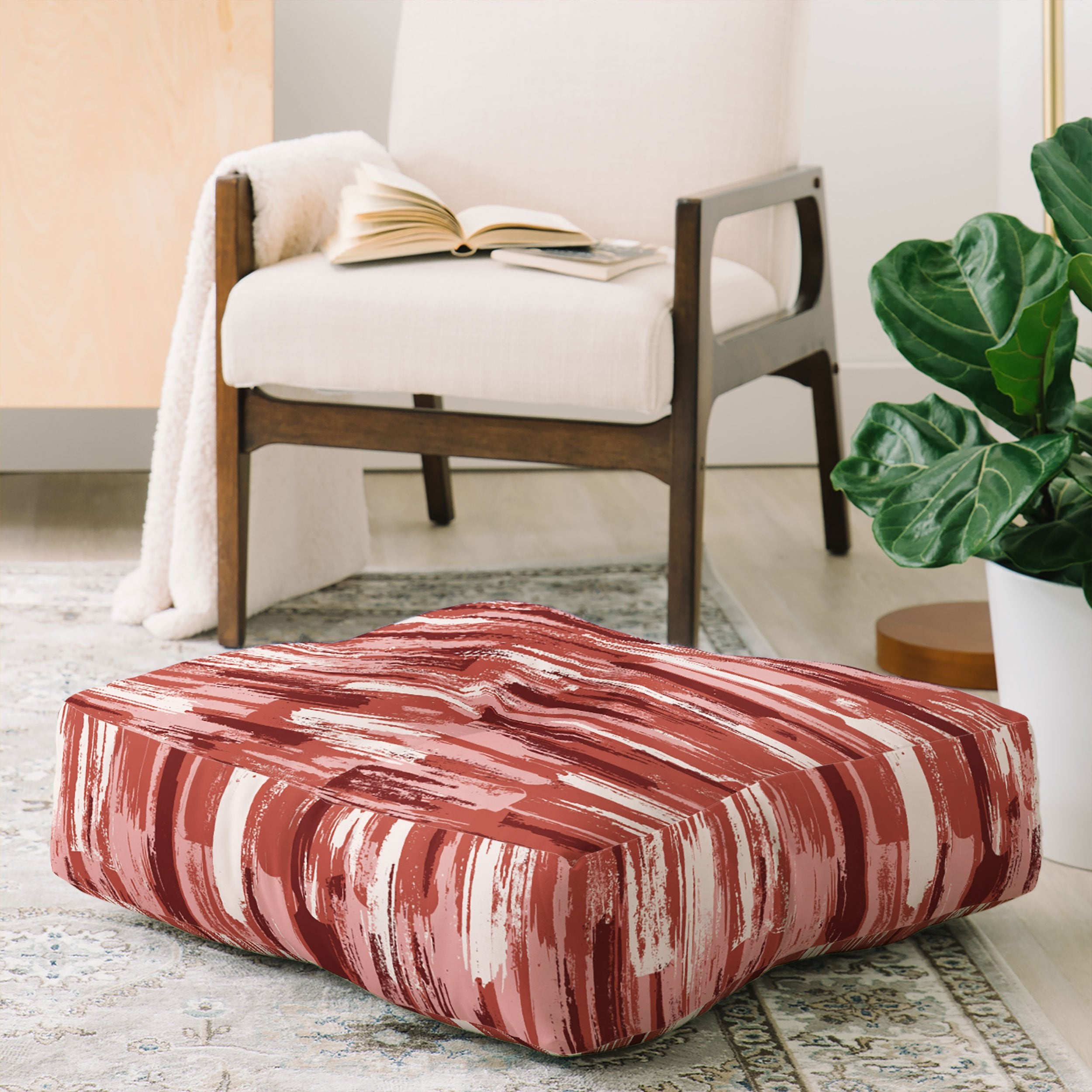 Wagner Campelo Ammar Red Floor Pillow Collection - Decor Addict, LLC