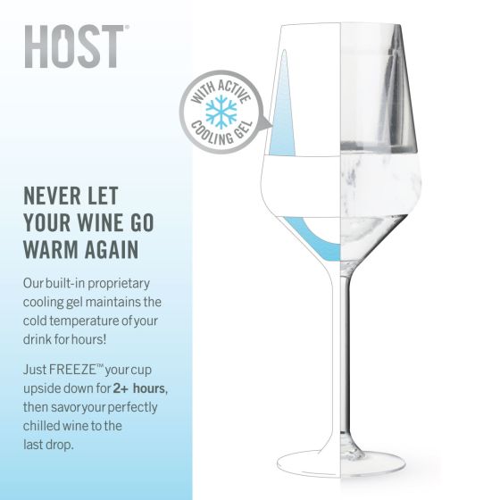 Host Plastic Double Wall Insulated Wine Freeze Cup Set - Wine Glass, 8.5 oz  Grey 