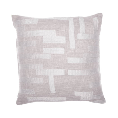 Modern/Contemporary Geometric Hand-Woven Throw Pillow: Ivory / 20" x 20" - Decor Addict, LLC