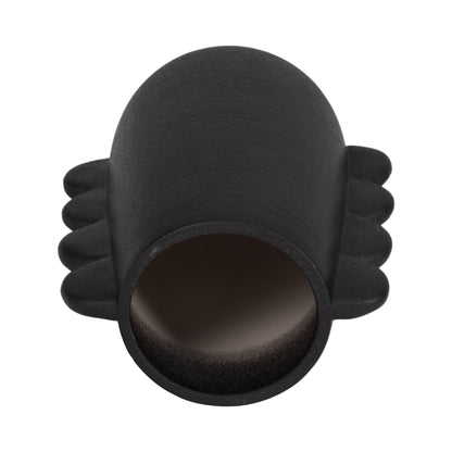 8 in. Black Stoneware Contemporary Unique Eared Vase - Decor Addict, LLC