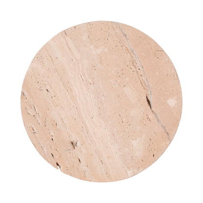 10" Travertine Tray On Wood Ball Feet, Tan - Decor Addict, LLC