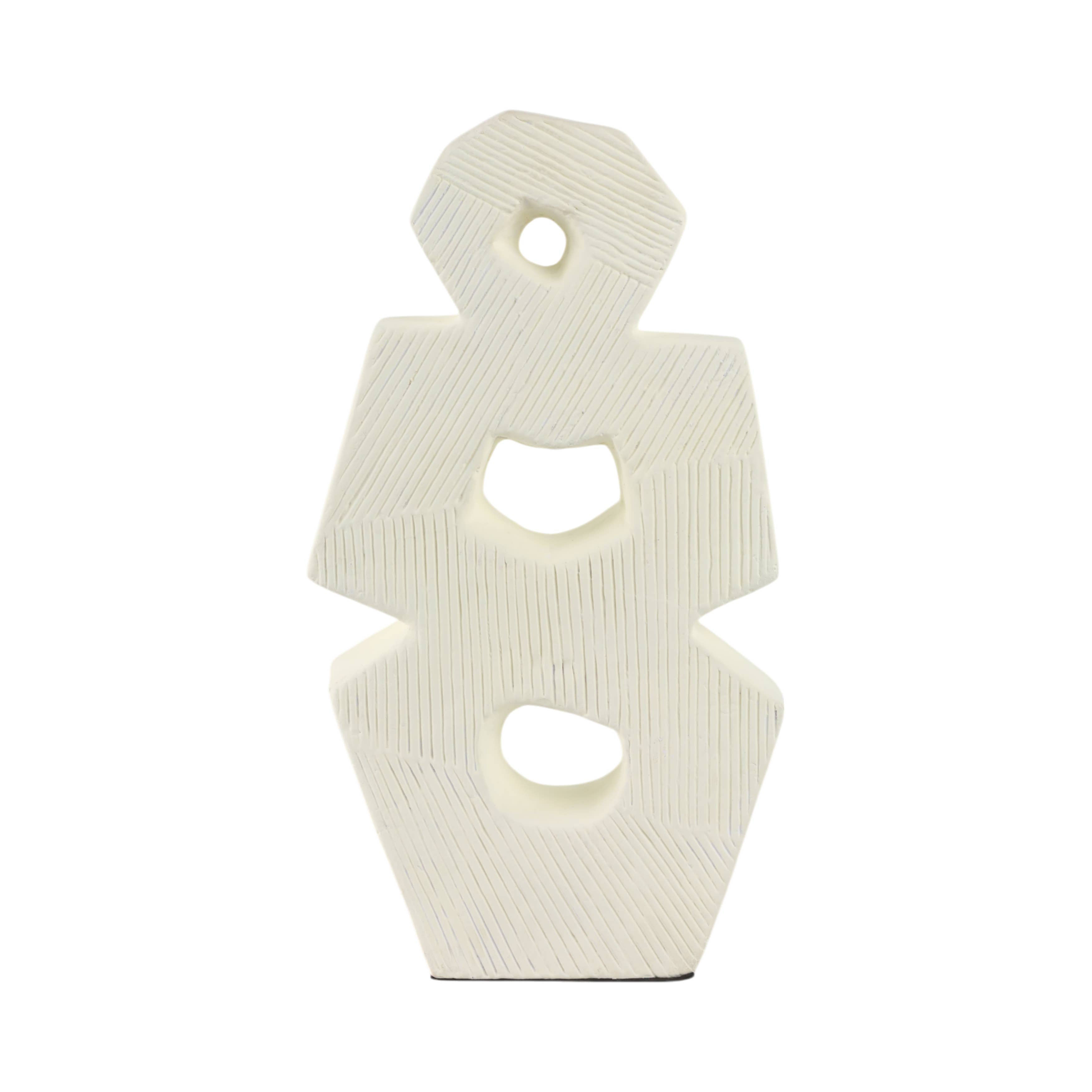 Ivory 18 in. Terracotta Abstract Sculpture - Decor Addict, LLC