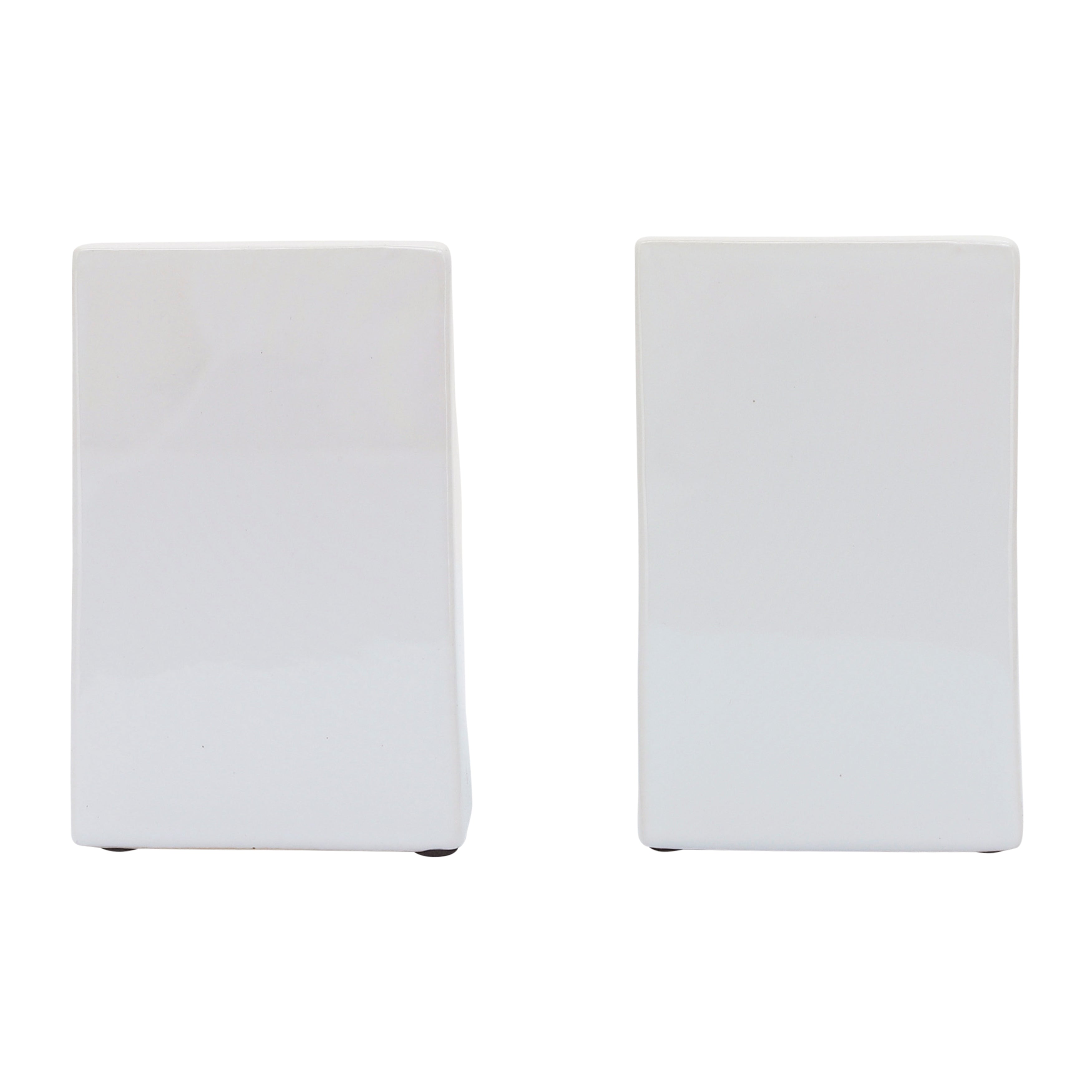 Cer, 6" Pouch Bookends, White - Decor Addict, LLC