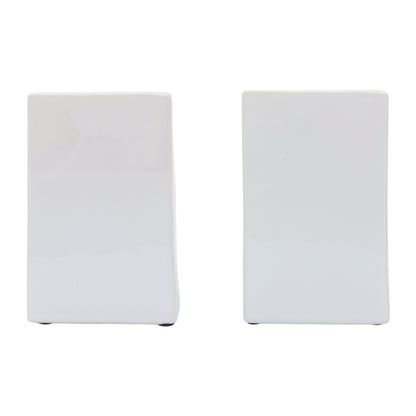 Cer, 6" Pouch Bookends, White - Decor Addict, LLC