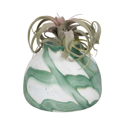 9" Ebb & Flow Vase, Green/clear - Decor Addict, LLC