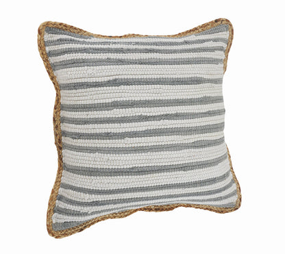 Riley Gray Striped Cotton Blend Throw Pillow, Set of 2 - Decor Addict, LLC