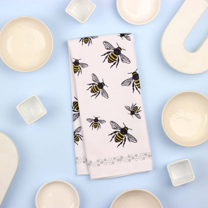 Bumble Bee Dish Towel- 16''x24'': Folded Packaging - Decor Addict, LLC
