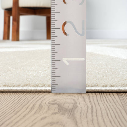 Modern Abstract Decorative Neutral Beige Area Rug: 2' x 3' - Decor Addict, LLC