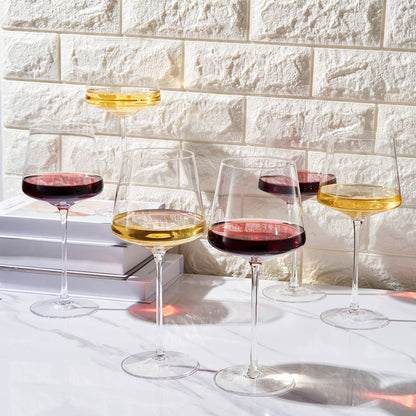 Thin Universal All Purpose Crystal Wine Glass | Set of 6 - Decor Addict, LLC