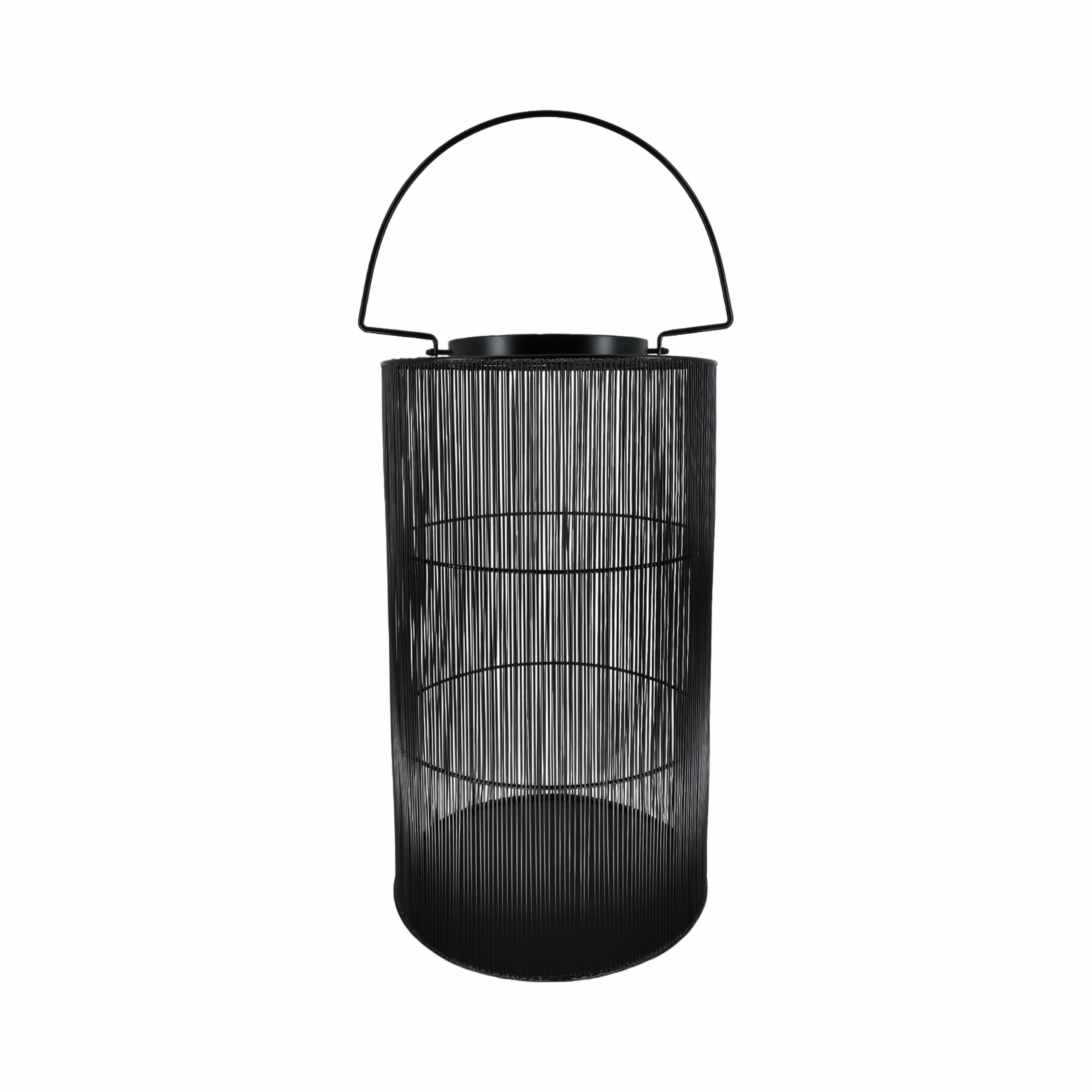 Metal 26" Wire Lantern, Black - Decor Addict, LLC