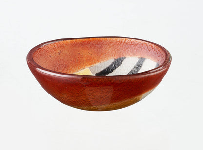 Safari Bowl Tray 12x5 Black, Brown & Yellow: Black, Brown & Yellow / Glass - Decor Addict, LLC