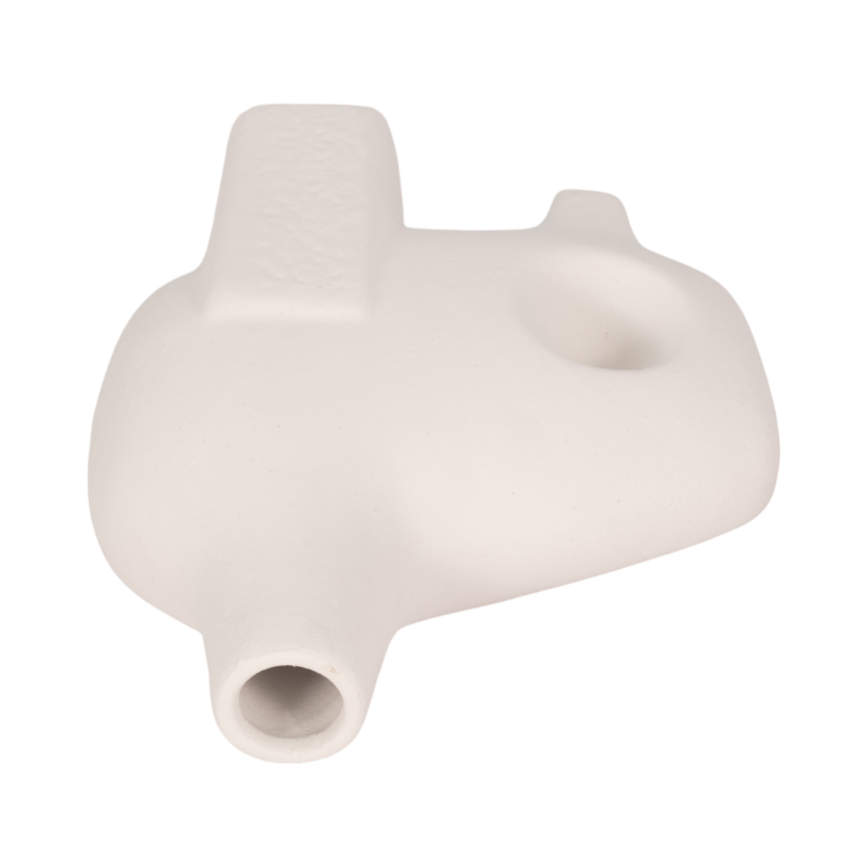 9" Funky Abstract Rough Textured Object, White - Decor Addict, LLC