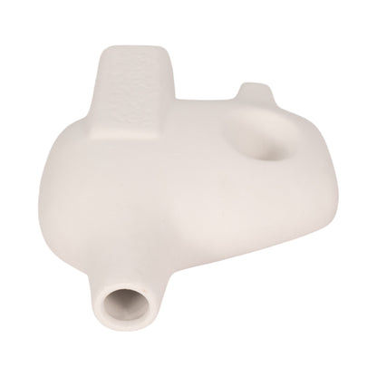 9" Funky Abstract Rough Textured Object, White - Decor Addict, LLC