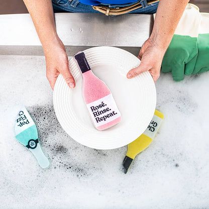 Scrubbly™ Kitchen Sponge: Rosé Rinse Repeat - Decor Addict, LLC