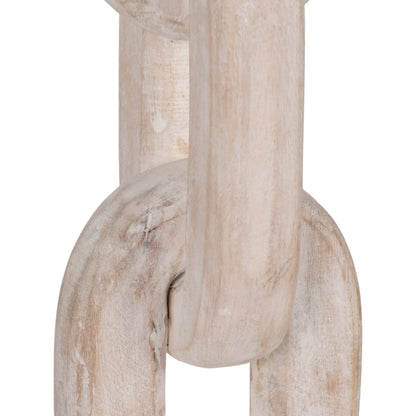 Wood, 14" Chain Pillar Candle Holder, White - Decor Addict, LLC