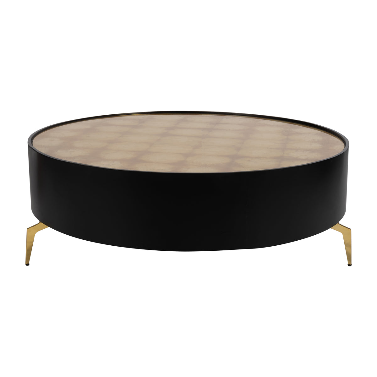 Wood,47" Gold Leaf Top Coffee Table, Blk/gld, Kd - Decor Addict, LLC