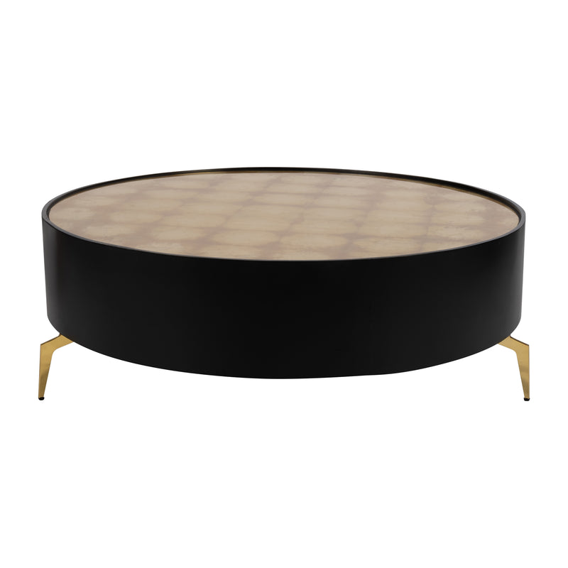 Wood,47" Gold Leaf Top Coffee Table, Blk/gld, Kd