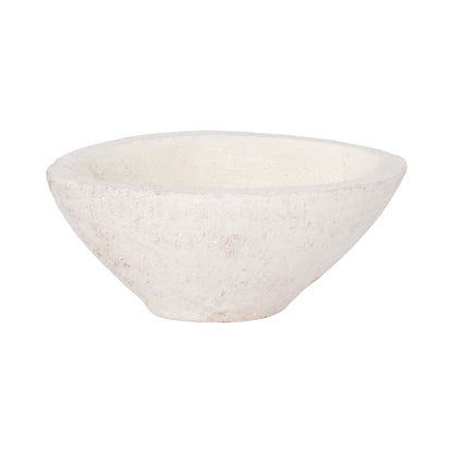 10" Tapered Bowl Rough Finish, White - Decor Addict, LLC