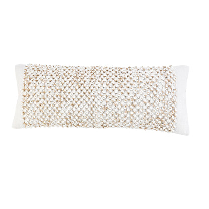 Farmhouse Color Block Hand-Woven Cotton Blend Pillow: Pillow- Poly Filled - Decor Addict, LLC