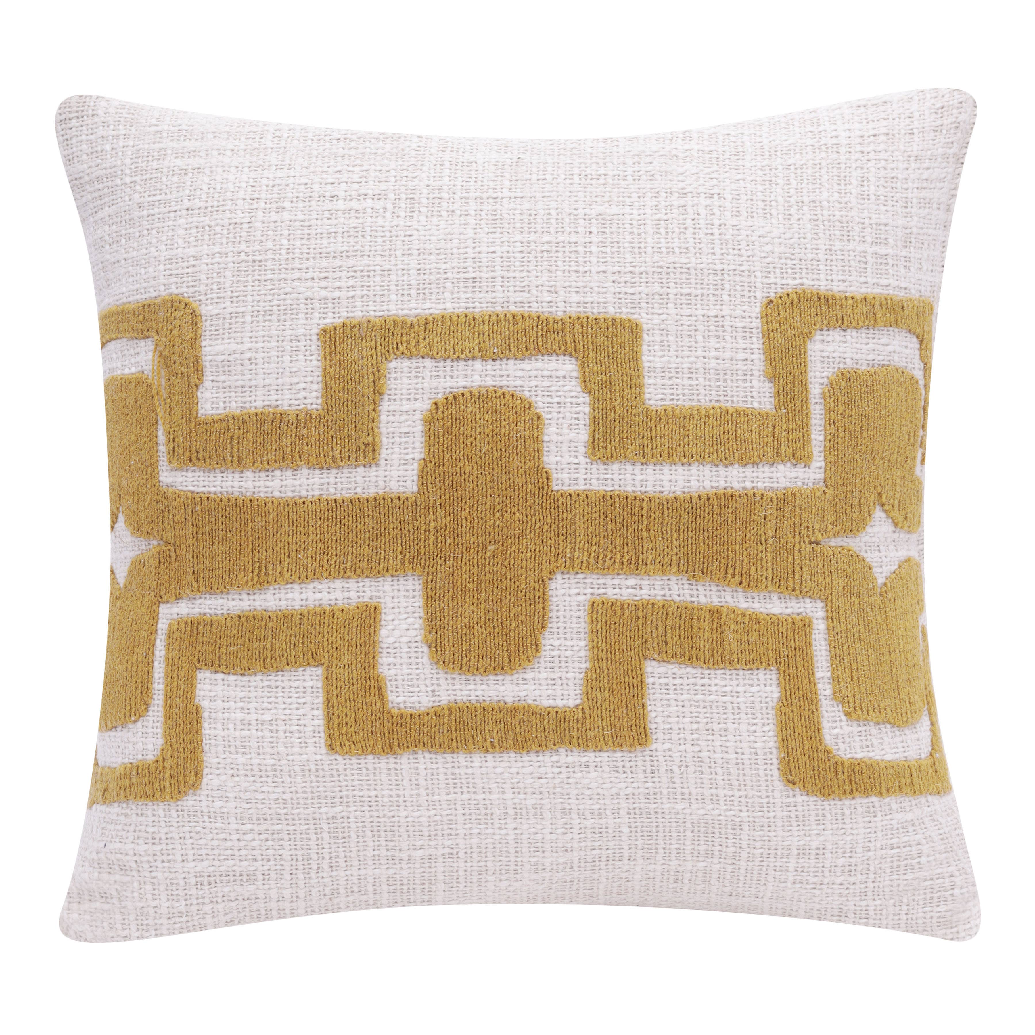 Seanna Geometric Handmade Decorative Throw Pillow: Onyx/ivory / 20" x 20" - Decor Addict, LLC
