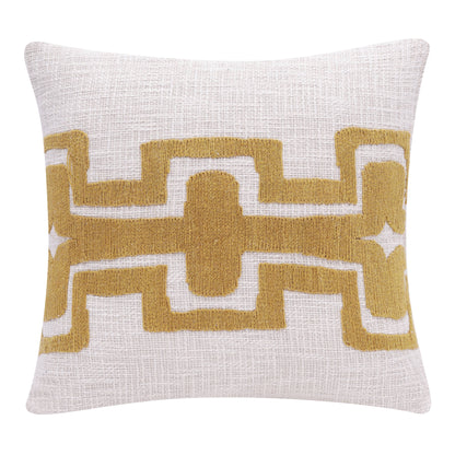 Seanna Geometric Handmade Decorative Throw Pillow: Onyx/ivory / 20" x 20" - Decor Addict, LLC