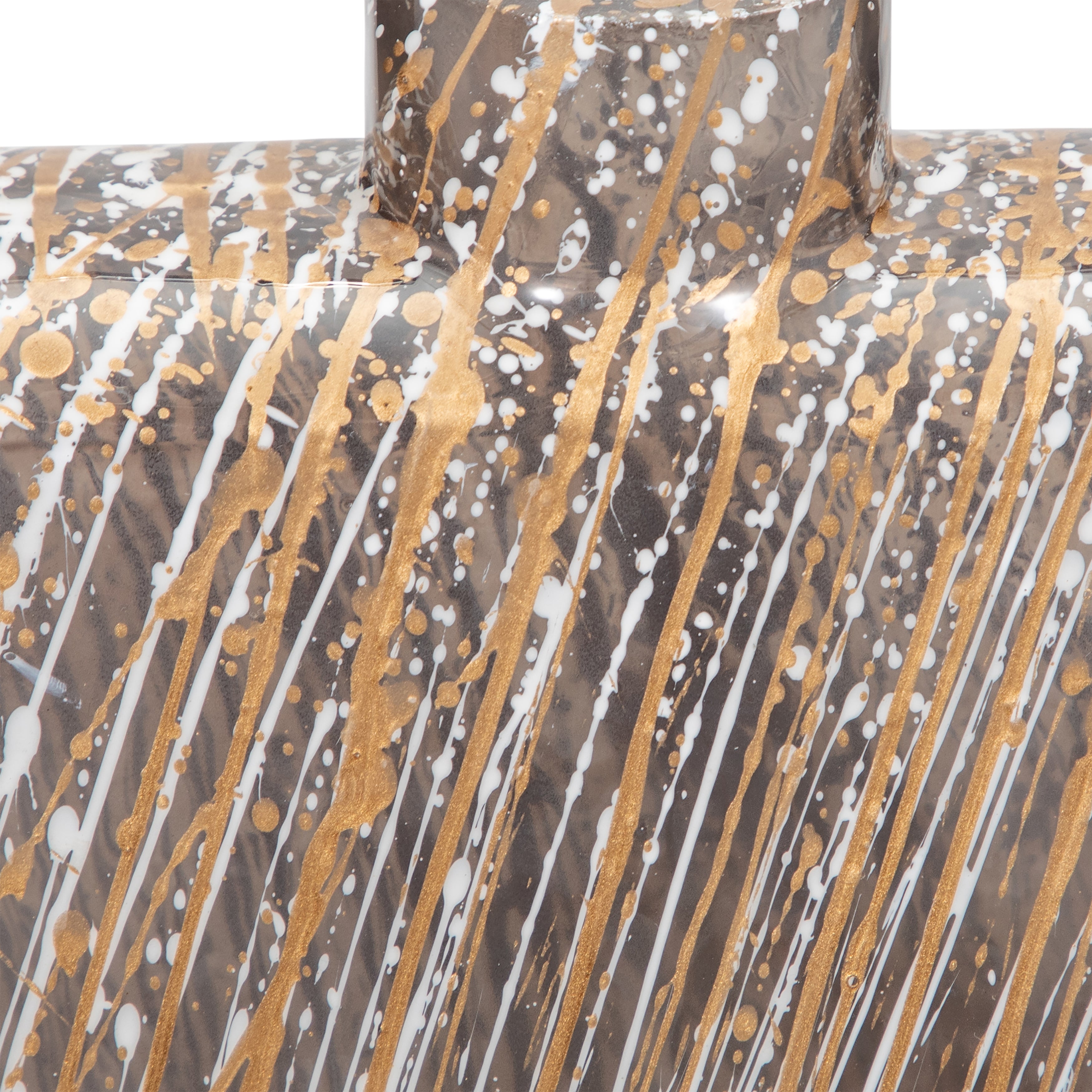 Glass,16",striped Stained Vase,multi - Decor Addict, LLC