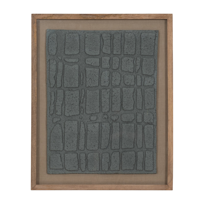 28x35-Paper-Mache-Wall-Art-Framed-Glass"-Dk-Gray