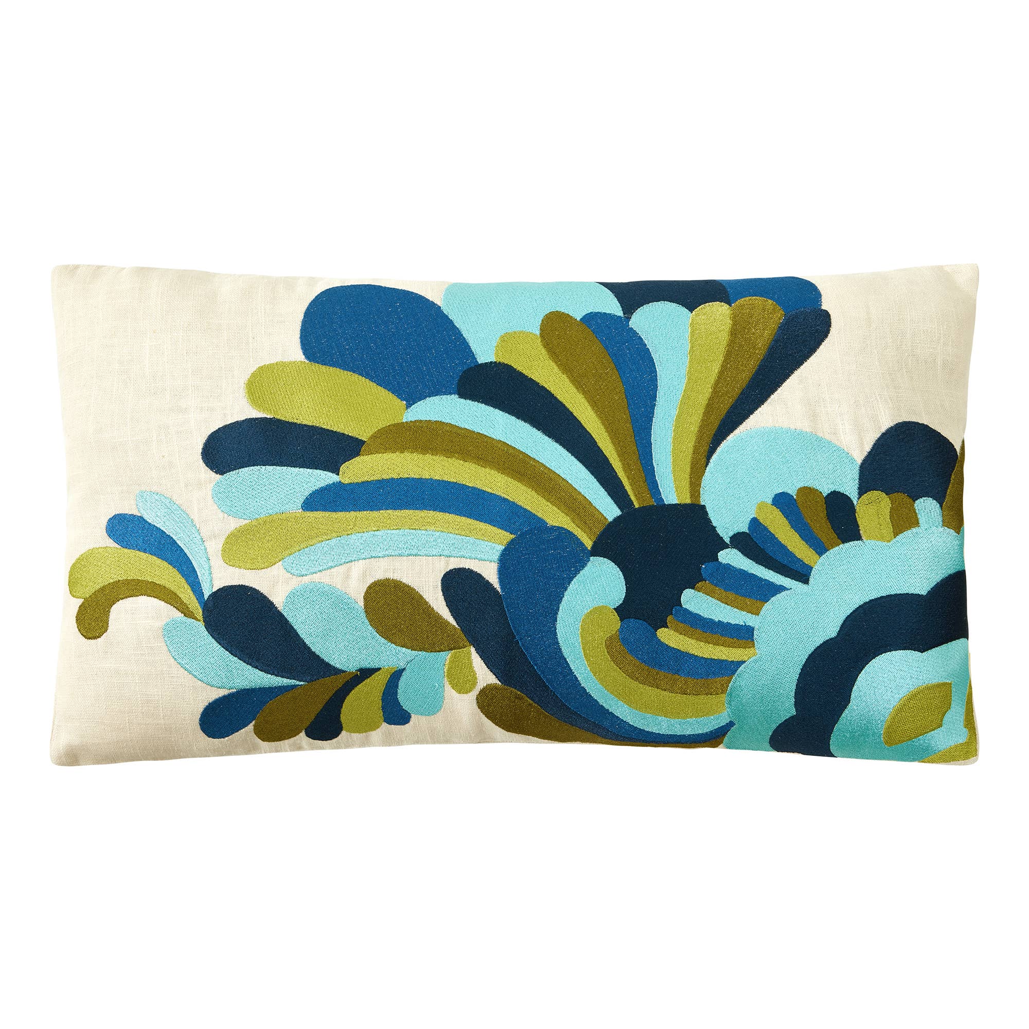 Escondido Blue Multi Embroidered Pillow - Trina Turk - Decor Addict, LLC