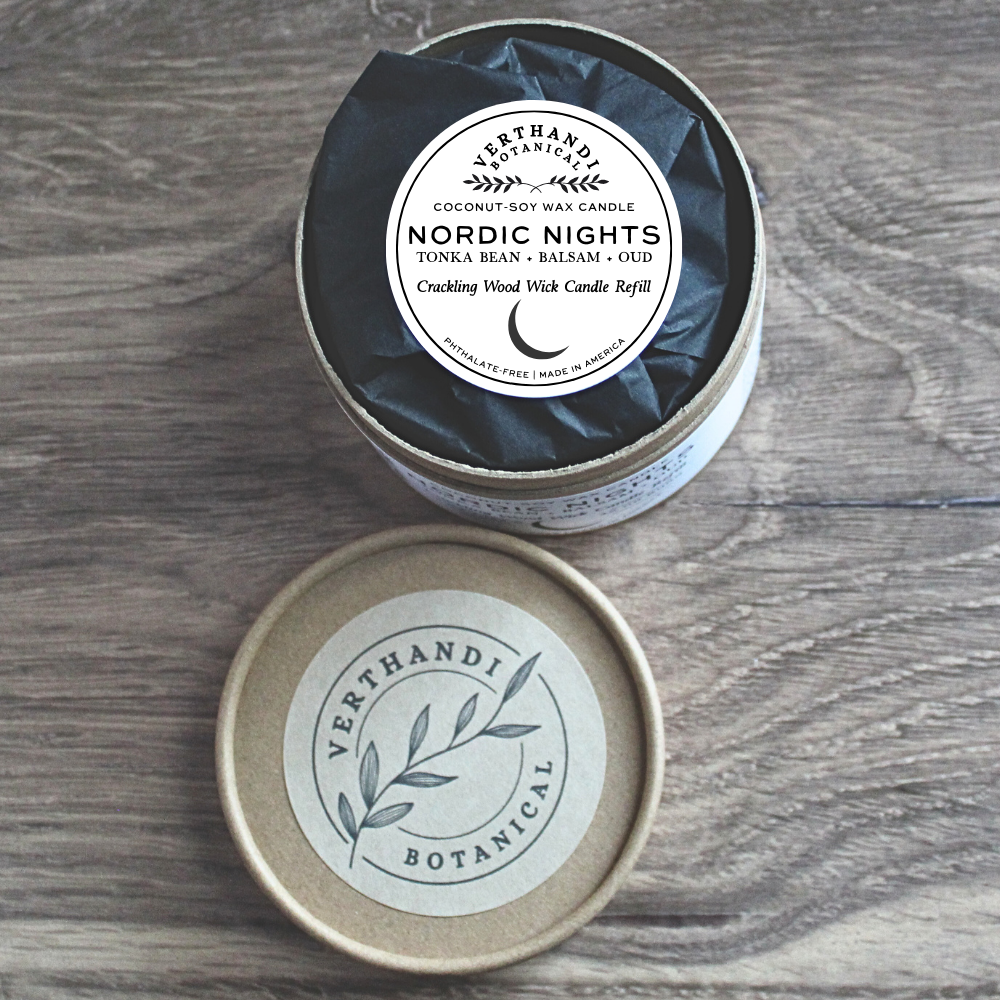 SCENTED CANDLE REFILLS: NORDIC NIGHTS (tonka bean + balsam + oud)