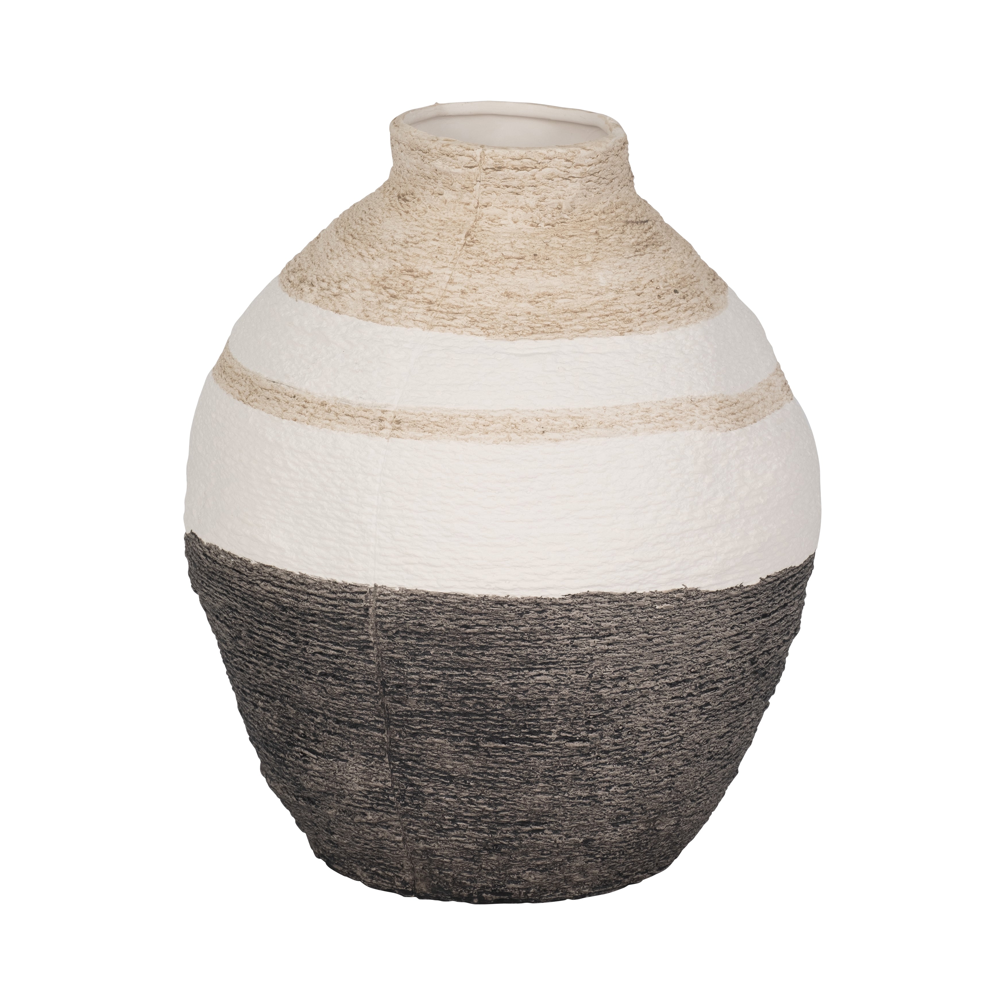 12" Striped Woven Textured Vase, Multi - Decor Addict, LLC