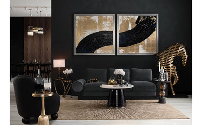 Glass 15"H Long Neck 2-Tone Vase, Smoke/Black - Decor Addict, LLC