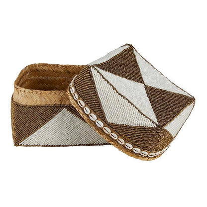 Two-Tone Beaded Baskets - Set of 3 - Decor Addict, LLC