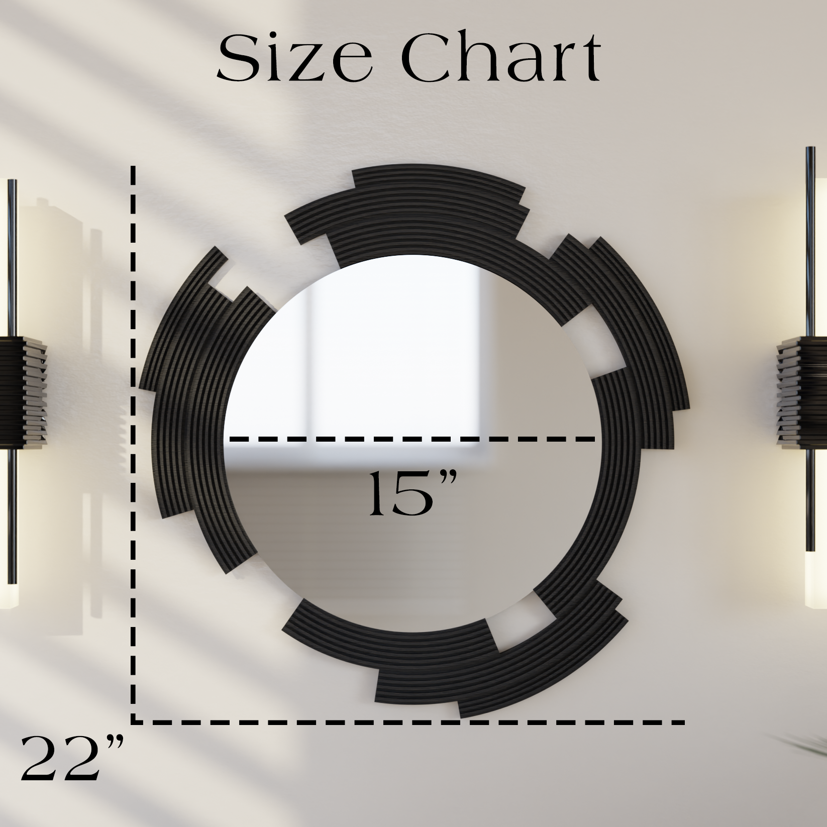 SCULPT Mirror: Midnight Black / 24 Inch Frame - Decor Addict, LLC