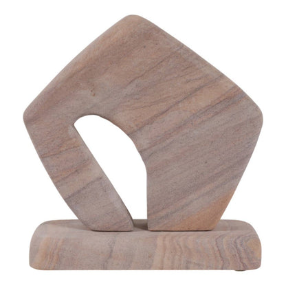 Decorative Sculpture - Tan Sandstone Minimalist, 7 in. - Decor Addict, LLC