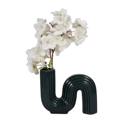 Cer, 6" Loopy Vase, Forest Green - Decor Addict, LLC