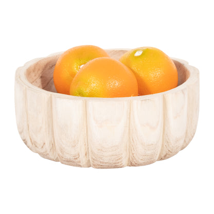 Wood, 9" Scalloped Bowl, Natural - Decor Addict, LLC
