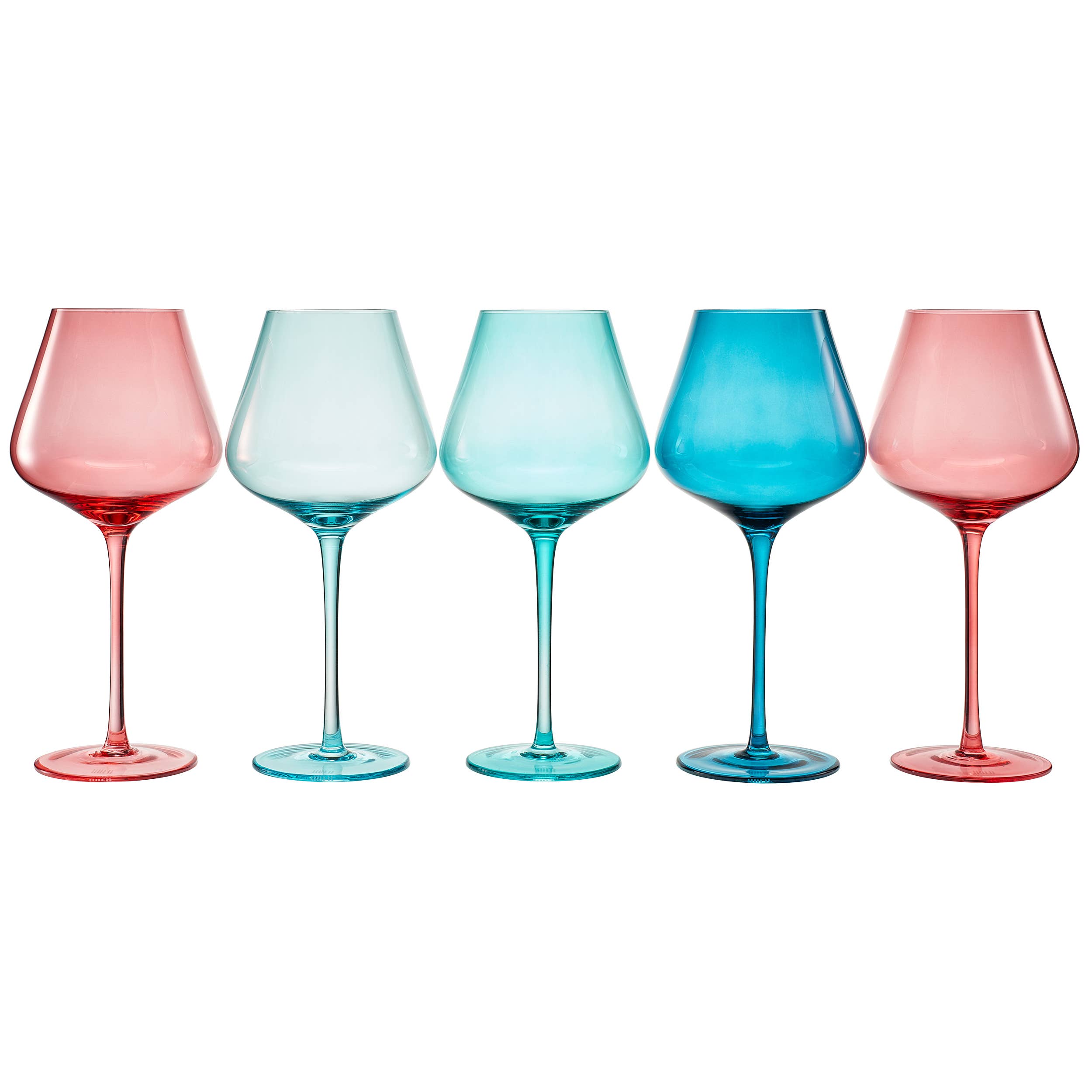 Colors of St. Barth, City Wine Glassware | Set of 5, 20 OZ - Decor Addict, LLC