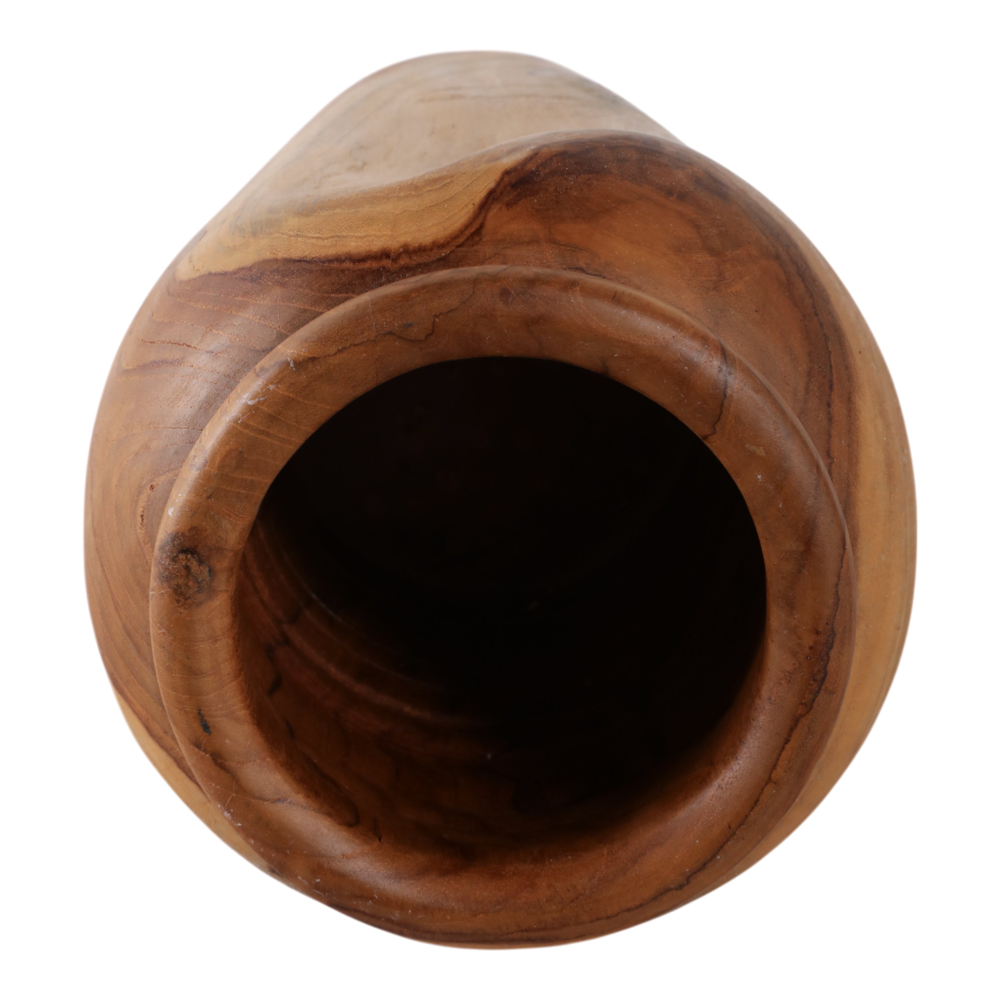 16x7" Teak Wood Vase, Brown - Decor Addict, LLC