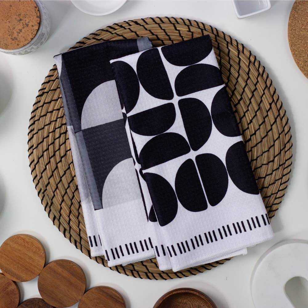 Mono Geo Colorblock Dish Towel - 16''x24'': Folded Packaging - Decor Addict, LLC
