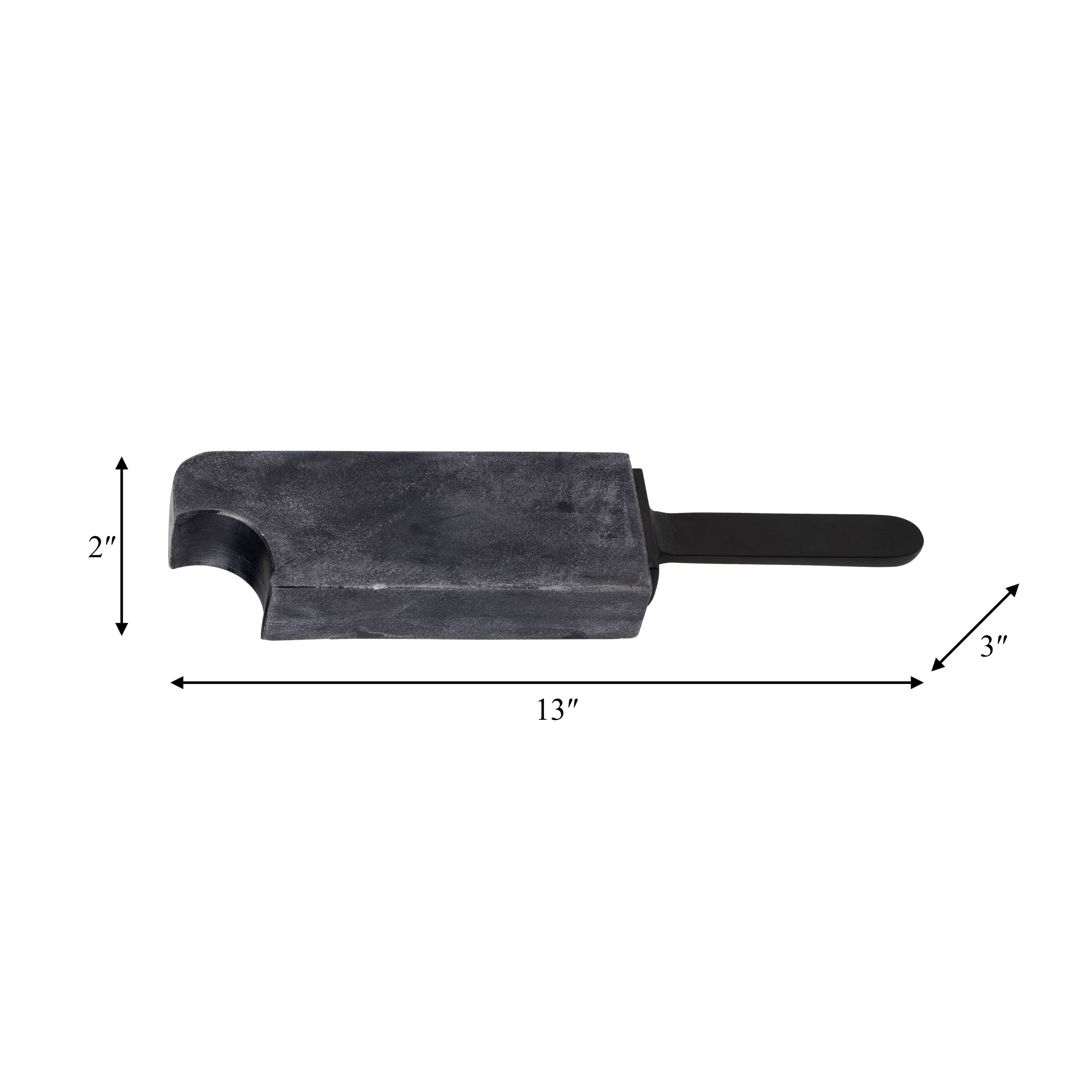 Black 13 in. Aluminum and Marble Bitten Popsicle Figurine - Decor Addict, LLC