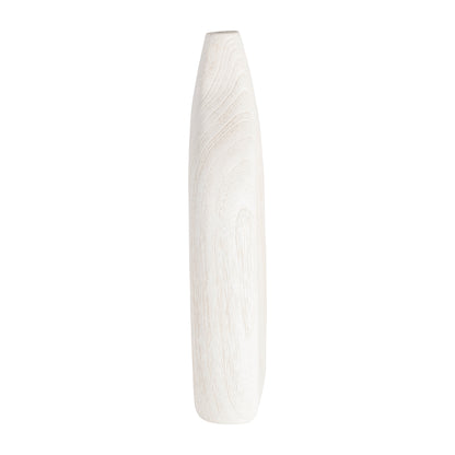 Wood, 14"h Cut-out Vase, White - Decor Addict, LLC
