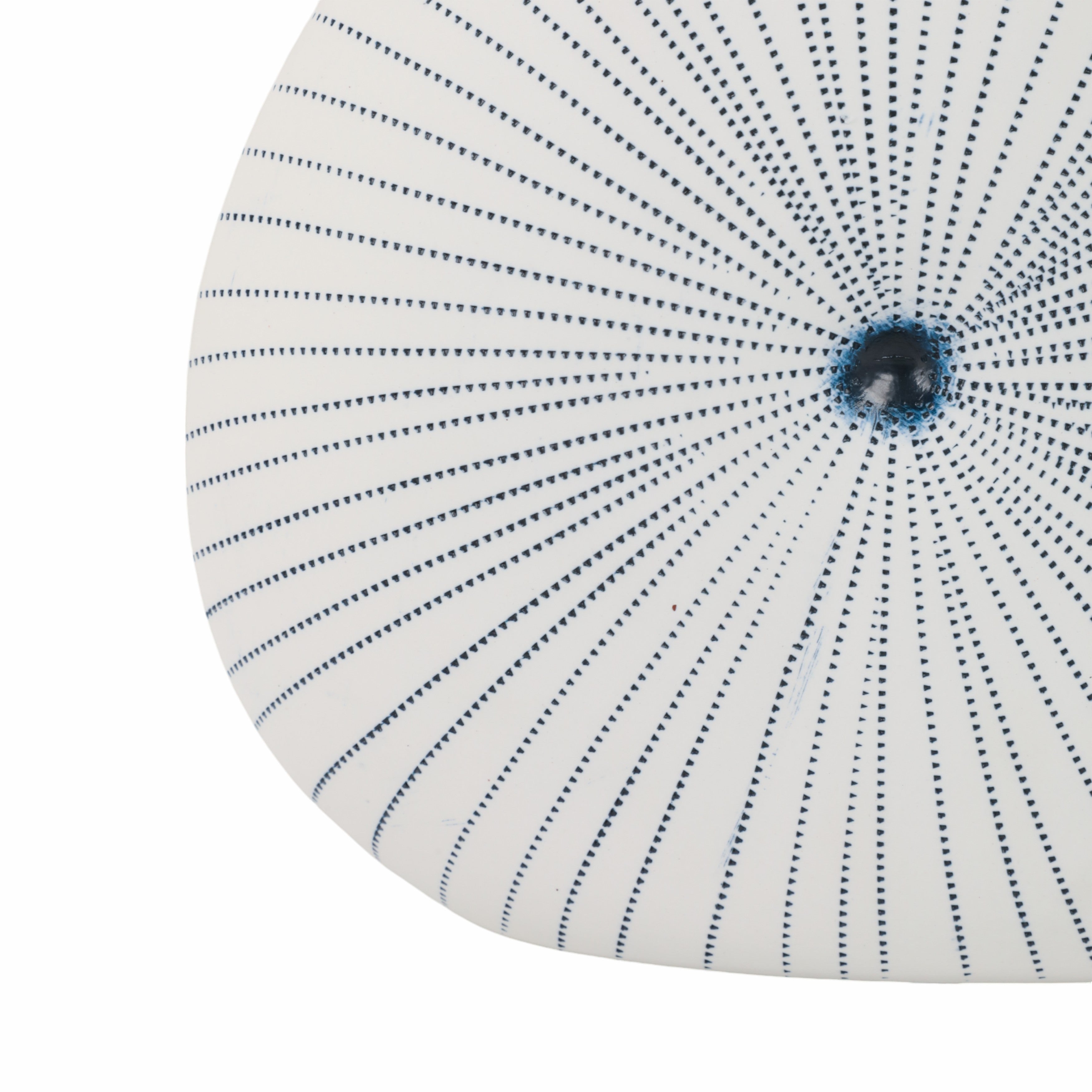 10x9" Round Dotted Shell Vase, White/blue - Decor Addict, LLC