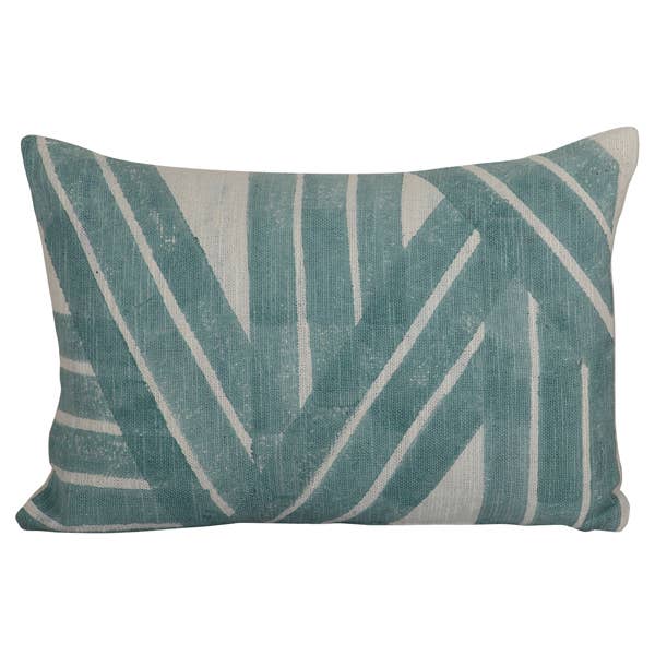 Stripe Sky Throw Pillow, Aqua  - 14x20 inch: CUSHION COVER WITH INSERT - Decor Addict, LLC