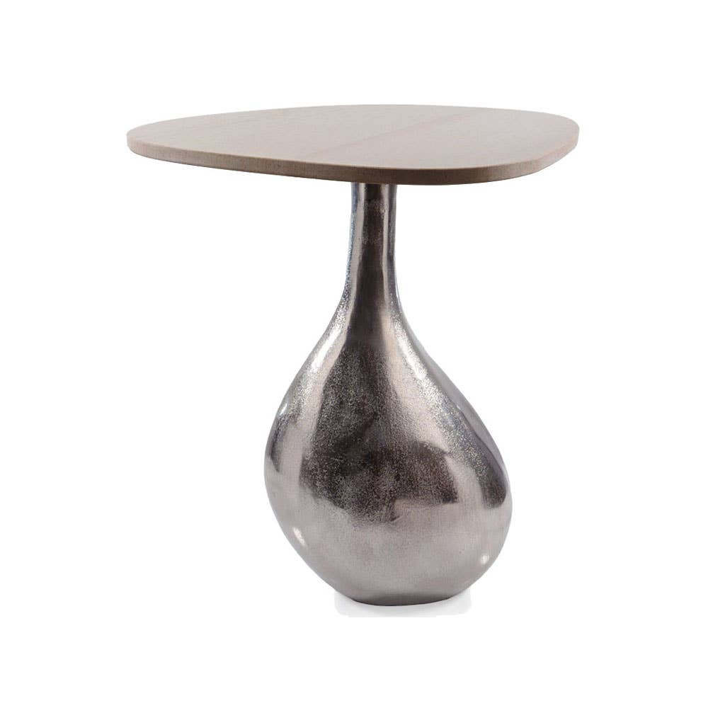 Panza Belly Base Marble Top End Table - Decor Addict, LLC