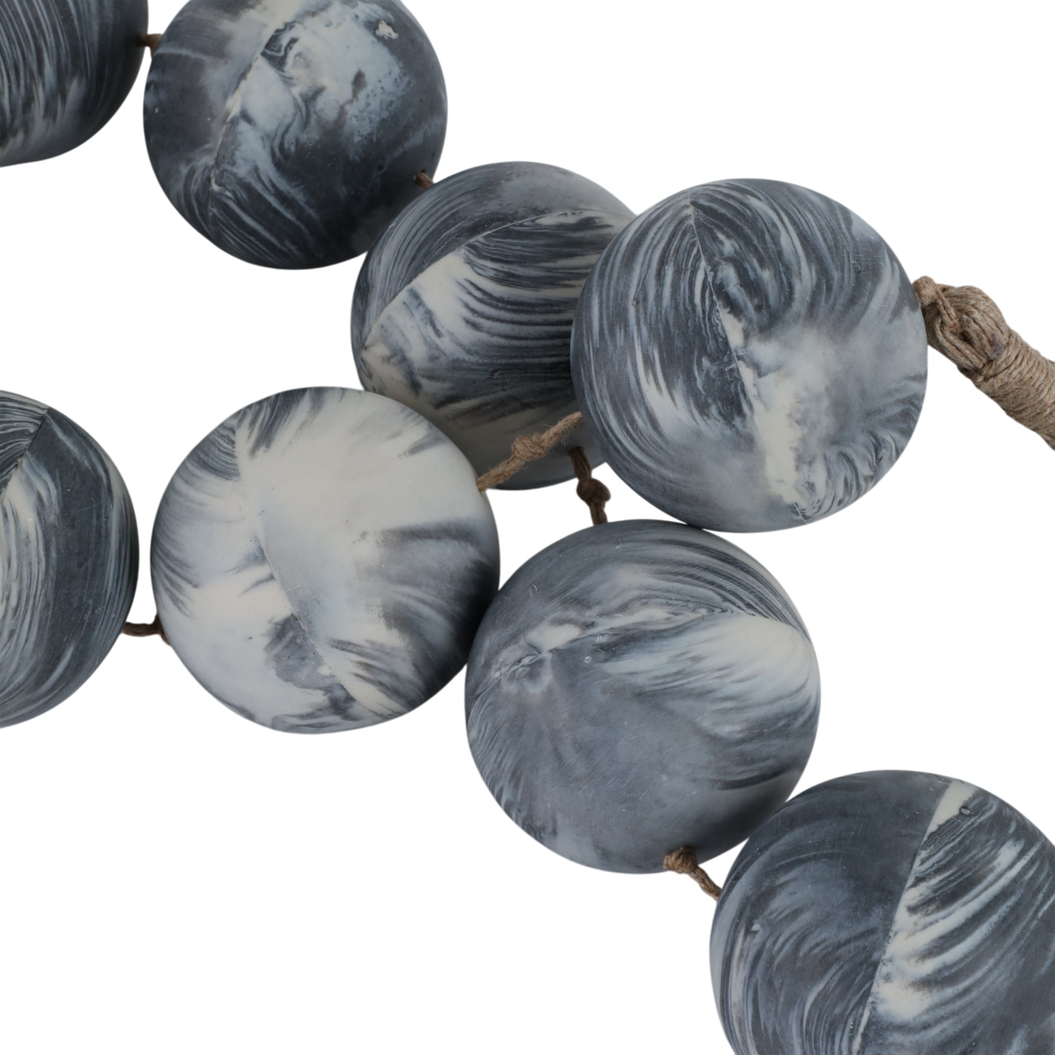 49x3" Marbled Bead Garland, Black/white - Decor Addict, LLC