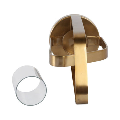 Candle Holder - Gold Metal Stylish Hurricane, 17 in. - Decor Addict, LLC
